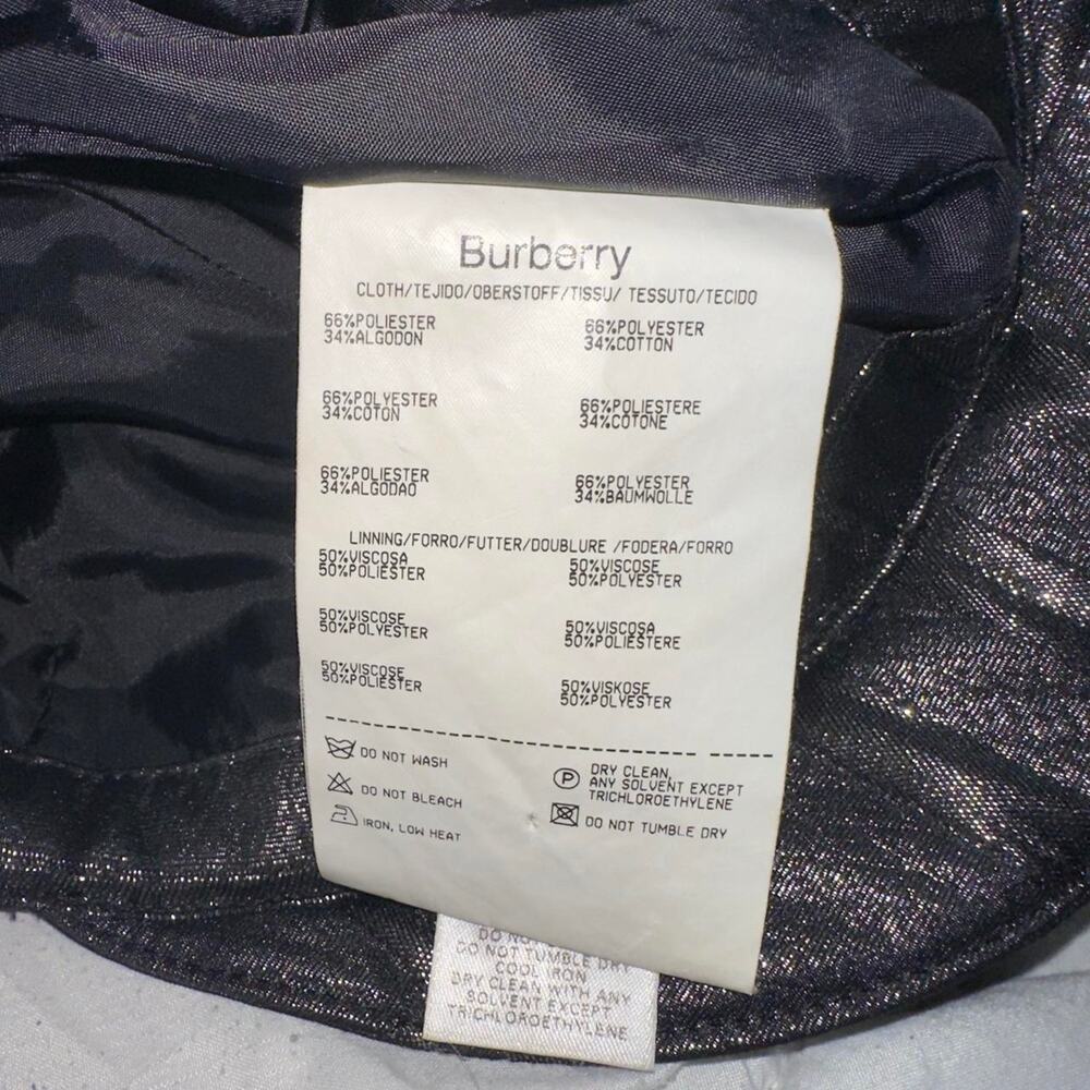 Vintage Burberry Black Metallic Check Newsboy Cap Y2K Designer Hat - Picture 5 of 6